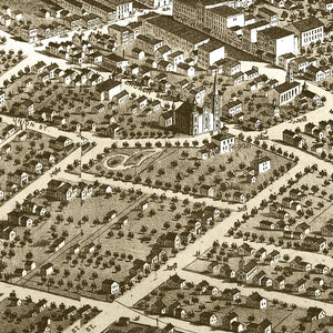 Vintage Map of Adrian, Michigan 1866