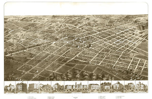 Vintage Map of Adrian, Michigan 1866
