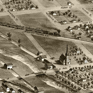 Vintage Map of Albion, Michigan 1868