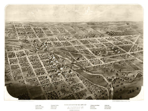 Vintage Map of Albion, Michigan 1868