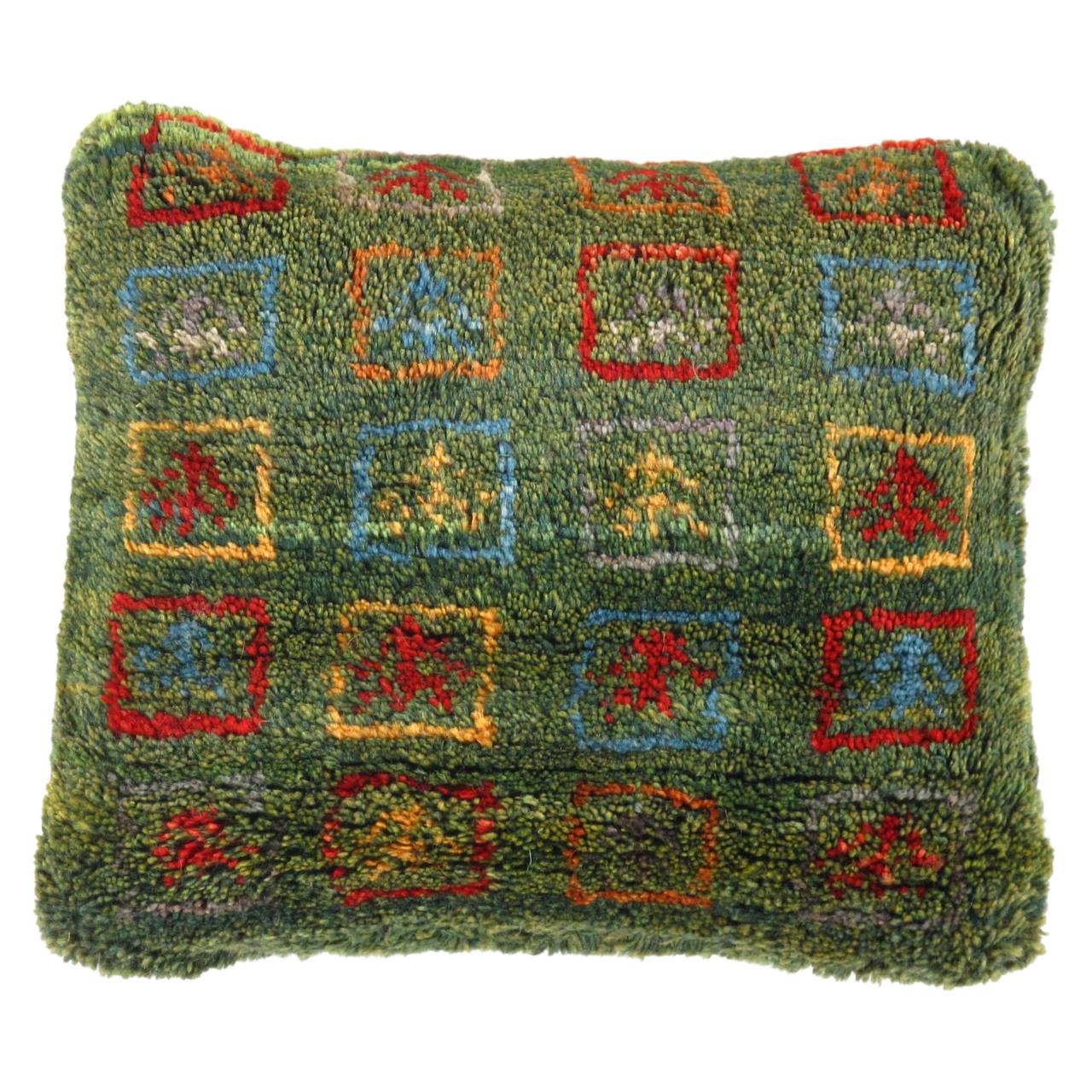 Fine Hand knotted Gabbeh pillow 16"X 16"