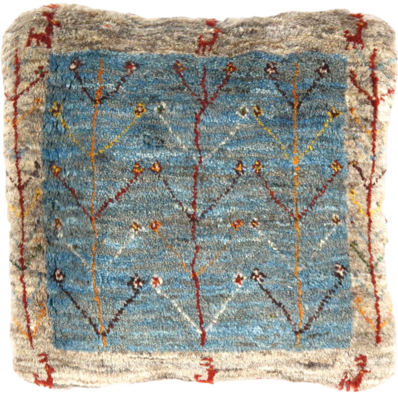 Fine Hand knotted Gabbeh pillow 16"X 16"