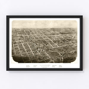 Vintage Map of Albion, Michigan 1868