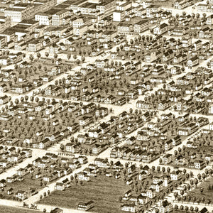 Vintage Map of Ann Arbor, Michigan 1880