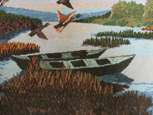 2' X 3' Vintage Handmade Pakistan Pictorial Rug Carpet Scenery Bird Tree Wow