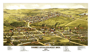 Vintage Map of Calumet, Hecla & Red Jacket, Michigan 1881