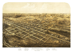 Vintage Map of Coldwater, Michigan 1868