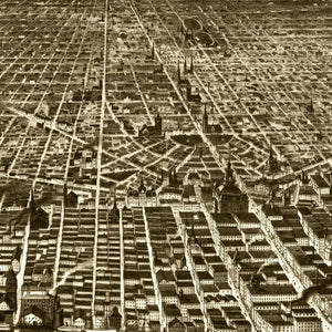 Vintage Map of Detroit, Michigan 1889