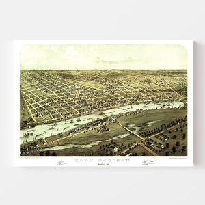 Vintage Map of Saginaw, Michigan 1867