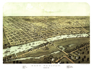 Vintage Map of Saginaw, Michigan 1867