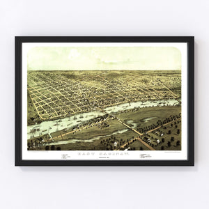 Vintage Map of Saginaw, Michigan 1867