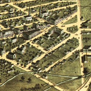 Vintage Map of Hillsdale, Michigan 1866