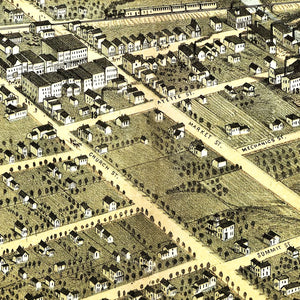 Vintage Map of Hudson, Michigan 1868