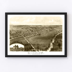 Vintage Map of Ionia, Michigan 1868