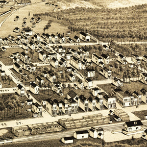 Vintage Map of Ironwood, Michigan 1886
