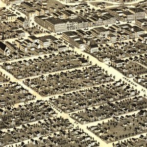 Vintage Map of Jackson, Michigan 1881