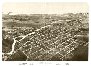 Vintage Map of Monroe, Michigan 1866