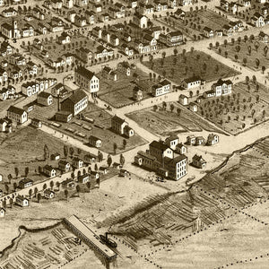 Vintage Map of Muskegon, Michigan 1868