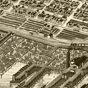 Vintage Map of Muskegon, Michigan 1889