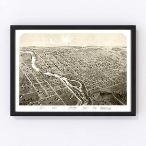 Vintage Map of Niles, Michigan 1868