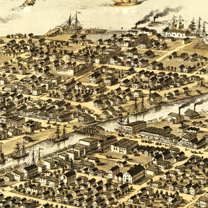 Vintage Map of Port Huron, Michigan 1867