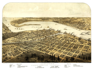 Vintage Map of Port Huron, Michigan 1867