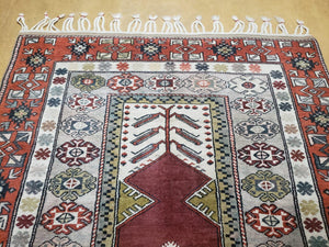 4x8 Turkish Rug - Turkish Oriental Carpet - Tribal Rug - Talesh Rug - Hand Knotted Wool Area Rug 4' 4" x 7' 6" Bedroom Rug Vintage