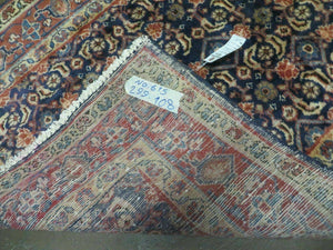 3'7" X 10' Antique Handmade India Floral Oriental Wool Runner Rug Organic Blue