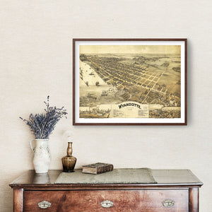 Vintage Map of Wyandotte, Michigan 1896