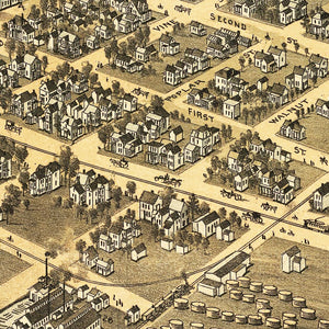 Vintage Map of Wyandotte, Michigan 1896