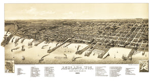 Vintage Map of Ashland, Wisconsin 1886