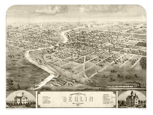 Vintage Map of Berlin, Wisconsin 1867