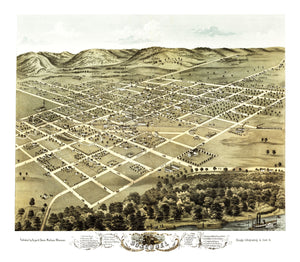 Vintage Map of Boscobel, Wisconsin 1869