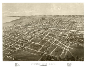 Vintage Map of Fond du Lac, Wisconsin 1867