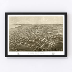 Vintage Map of Fond du Lac, Wisconsin 1867