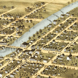 Vintage Map of Fort Atkinson, Wisconsin 1870