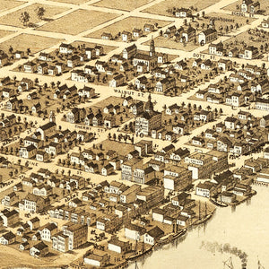 Vintage Map of Green Bay, Wisconsin 1867