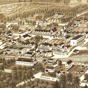 Vintage Map of Hurley, Wisconsin 1886