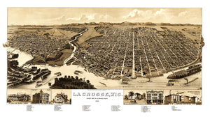 Vintage Map of La Crosse, Wisconsin 1887