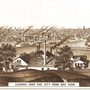 Vintage Map of Milwaukee, Wisconsin 1882