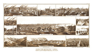 Vintage Map of Milwaukee, Wisconsin 1882