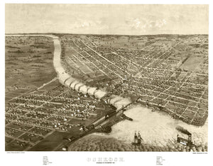 Vintage Map of Oshkosh, Wisconsin 1867