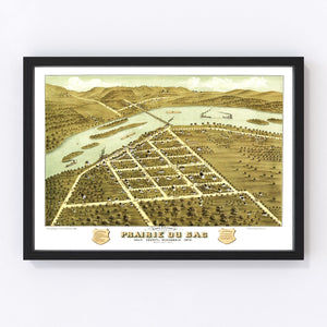 Vintage Map of Prairie du Sac, Wisconsin 1870
