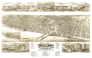 Vintage Map of Racine, Wisconsin 1883