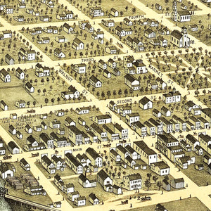 Vintage Map of Reedsburg, Wisconsin 1874