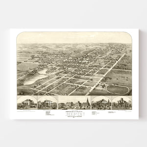 Vintage Map of Ripon, Wisconsin 1867