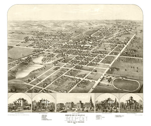 Vintage Map of Ripon, Wisconsin 1867