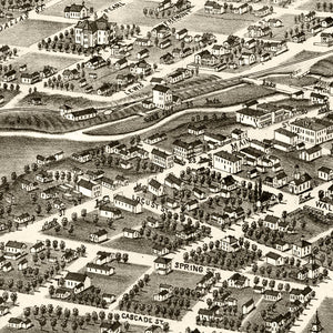 Vintage Map of River Falls, Wisconsin 1880