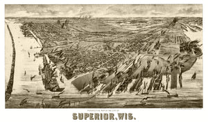 Vintage Map of Superior, Wisconsin 1893