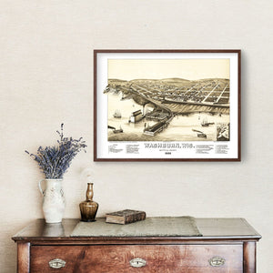 Vintage Map of Washburn, Wisconsin 1886